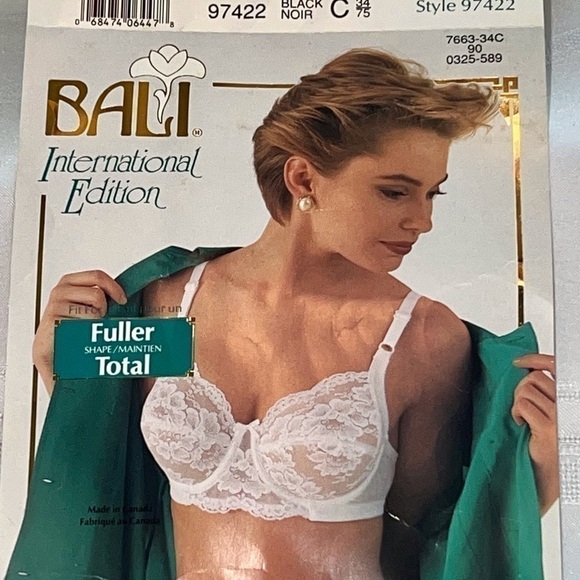 $5 ADD ON with $15+ Bundle Bali International Edition‎ Bra 34C NWOT Blk Vintage - Picture 1 of 10